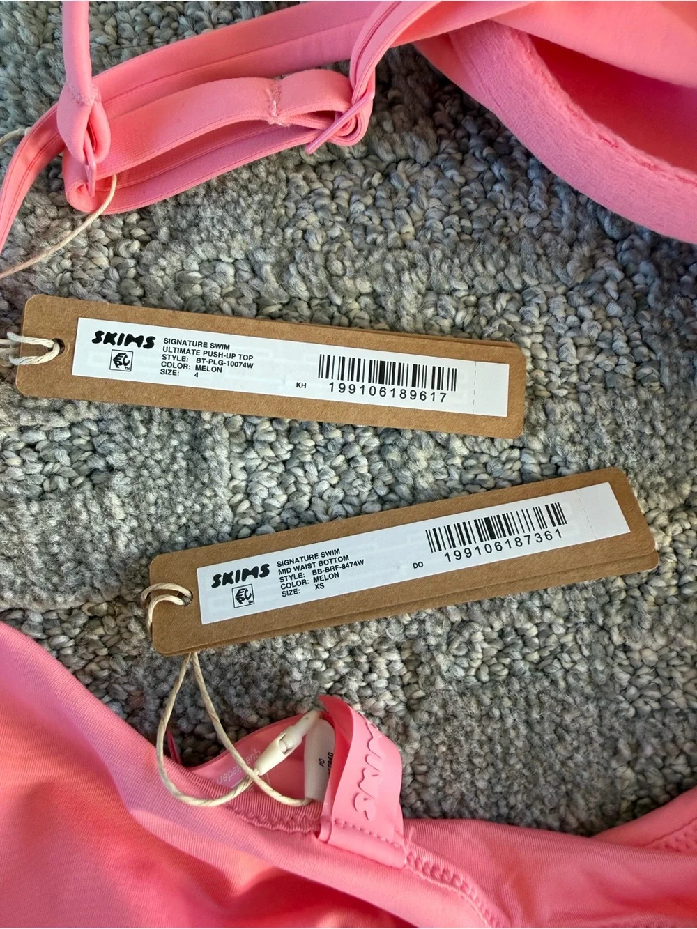 SKIMS Pink Padded Two-Piece Bikini Set